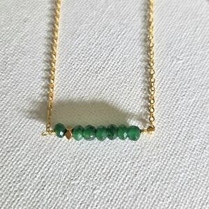 Blue Chalcedony 16k Gold Necklace